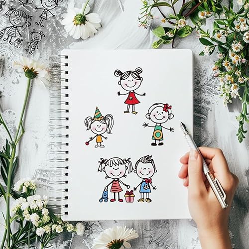 GLOBLELAND Tampons Transparents en Forme de Personnage de Dessin Animé pour la Fabrication de Cartes Tampons Transparents pour Bricolage Scrapbooking Album Photo Journal Décoration de la Maison - Nail Gallerys