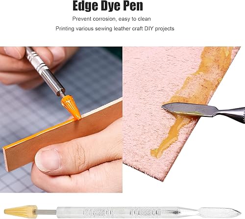 Peinture De Bord En Cuir, Stylo Peinture Rouleau De Teinture De Bord En Cuir Applicateur De Peinture à L’huile Stylo à Deux Extrémités Pour La Pose De Teinture De Tranche Sur Cuir - Nail Gallerys