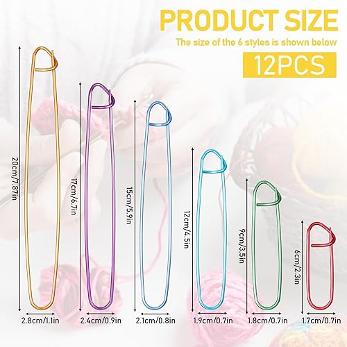 Oruola Lot de 12 supports de maille colorés en alliage de zinc pour tricot, couvertures, écharpes, pulls, etc - Nail Gallerys