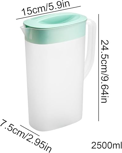 Pichet de 2,5 l avec couvercle et bec verseur, en plastique (PP) sans BPA - Nail Gallerys