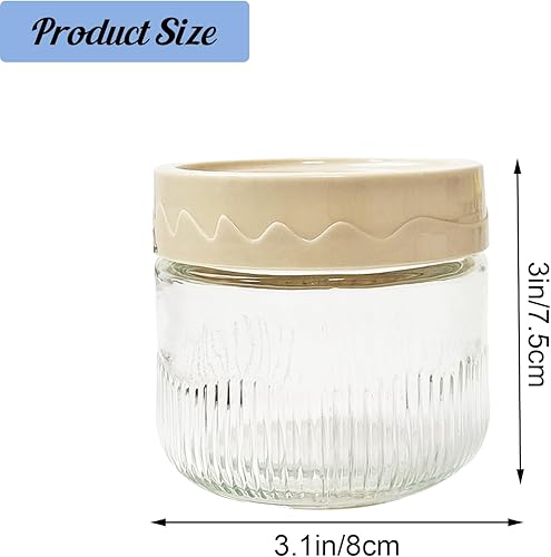 Lot de 6 récipients réutilisables en verre avec couvercles pour sauce, condiment, gelée, shot - 250 ml - Nail Gallerys