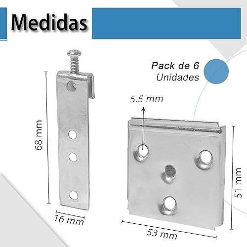 Lot de 6 ferrures de tête de lit pour accrocher des meubles de cuisine Ancrage meuble mural - Nail Gallerys