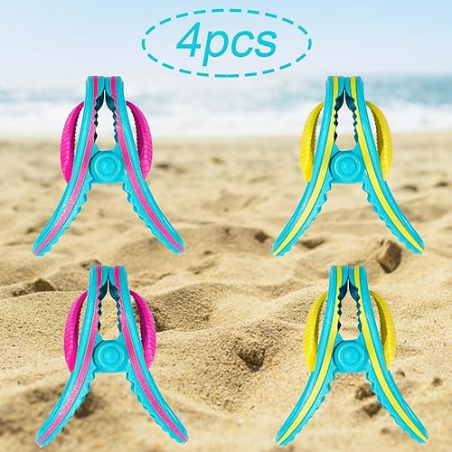 Aweisile Pinces à Serviettes de Plage 4 Pièces Pinces Serviette de Plage Pinces Serviette Plage Serviette de Piscine Clips Pinces à Serviette de Plage pour Chaises de Soleil Chaises de Piscine - Nail Gallerys