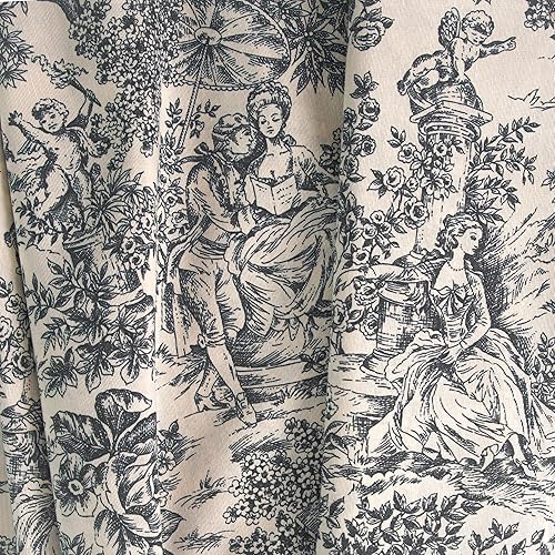 DOMETEX - Toile de Jouy - Romantique (2,5 x 2,8 m) (Rouge) - Nail Gallerys