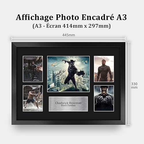 HWC Trading A4 Chadwick Boseman Black Panther Cadeaux Imprimé Signé Autographe Photo pour les fans de cinéma - A4 - Nail Gallerys
