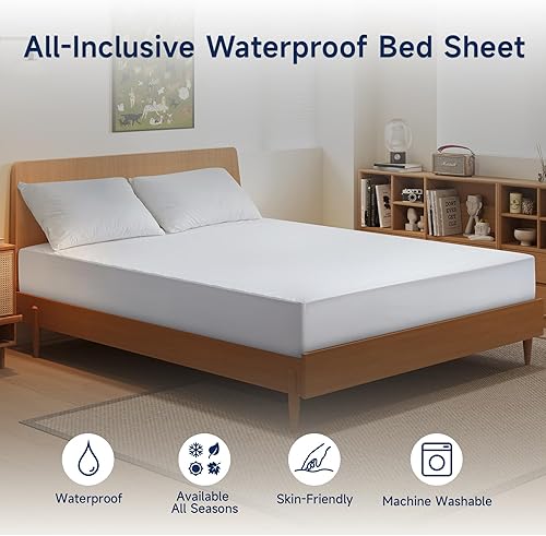 Z-HOM Drap-housse imperméable, en microfibre imperméable, avec couche de plastique imperméable, hauteur de matelas jusqu'à 30 cm, certifié Öko-Tex (blanc, 160 x 200 x 30 cm) - Nail Gallerys