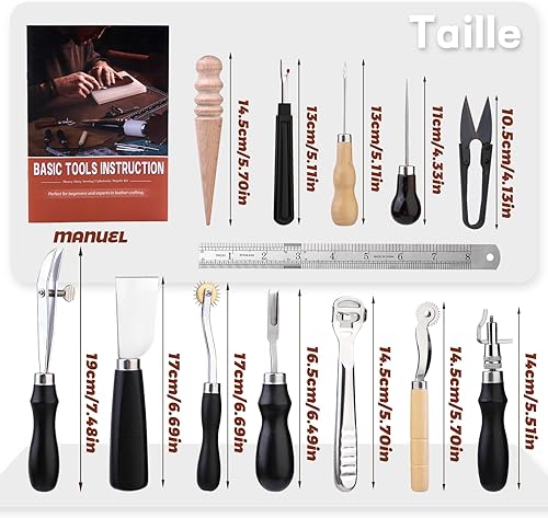 Benlay Outils De Travail Du Cuirkit D'outils Pratiques Pour Le Cuir Avec Biseauter Groover Couture Poinçon Aiguilles à Fil Outils D'artisanat Du Cuir Et Fournitures Kit D'outils De Travail Du Cuir - Nail Gallerys