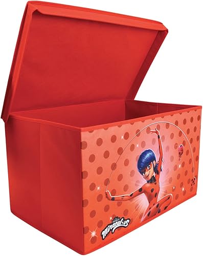 MIRACULOUS FUN HOUSE 713486 LADYBUG Coffre à jouets pliable 55,5 x 34,5 x 34 cm pour enfant Rouge - Nail Gallerys