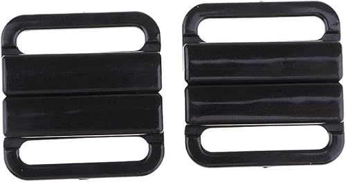 Hellery 10 Ensembles de Curseurs de sous-vêtements En Plastique de Soutien-gorge En Plastique Clips de Fermeture, Noir, 33 x 32mm - Nail Gallerys