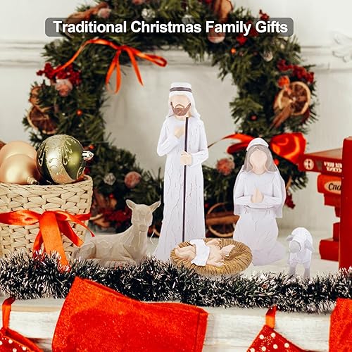 CHUANGLI Ensemble de crèche de Noël en résine avec figurines, crèche de Noël traditionnelle pour décoration - Nail Gallerys