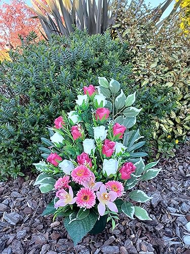 roselynexpress Composition de Fleurs artificielles Lesté Ciment, Réalisé par Nos Soins. Produit Apprécié dans Nos Villes, Fleurs de Très Bonne qualité. - Nail Gallerys