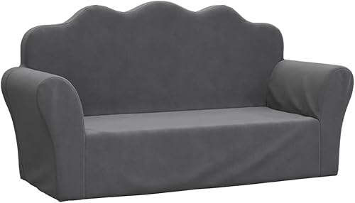 Générique Canapé pour Enfants 2 Places Anthracite Peluche Douce,Meubles,Mobilier pour bébés & Tout-Petits,Anthracite,5.84 LB,357048 - Nail Gallerys
