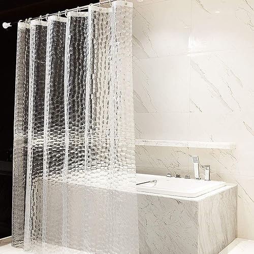OTraki Rideau de Douche Liner avec 12 Crochets, résistant aux moisissures, antibactérien, étanche à l'eau 72 * 78 Semi-Transparent - Nail Gallerys