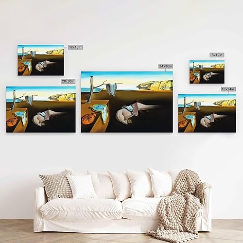 Salvador Dali Impression sur toile d'œuvres de peintres célèbres (The Persistence of Memory) - Décoration murale moderne - 20 x 30 cm - Nail Gallerys