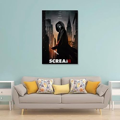 PANTTING Poster du film d'horreur Scream Horror - Impression sur toile - Décoration murale pour chambre à coucher et salon - 30 x 45 cm - Style sans cadre - Nail Gallerys