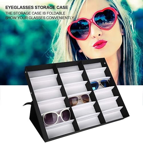 Cocoarm 18 grilles vitrine de Lunettes, Organisateur de Rangement pour Lunettes de Boîte de Rangement multifonctionnelle pour Lunettes Boîte de Rangement Portable pour Bijoux pour - Nail Gallerys