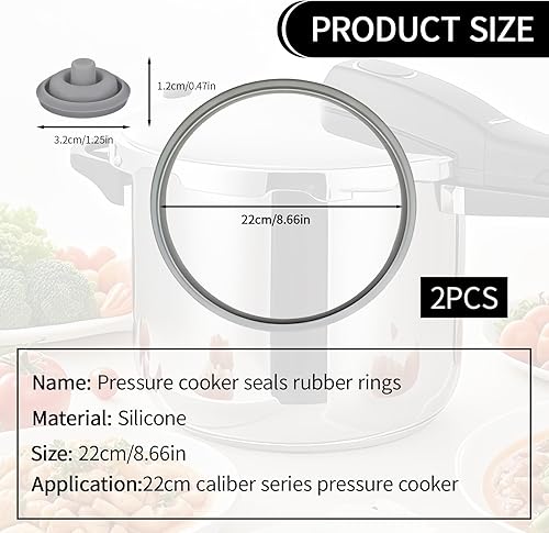 2 Pièces De Rechange pour Autocuiseur, Joint D'Étanchéité De 22 cm et Joint De Signal De Cuisson, pour Couvercle D'autocuiseur 2,5 L,3 L, 4,5 L, 6,5 L, 8,5 L - Nail Gallerys