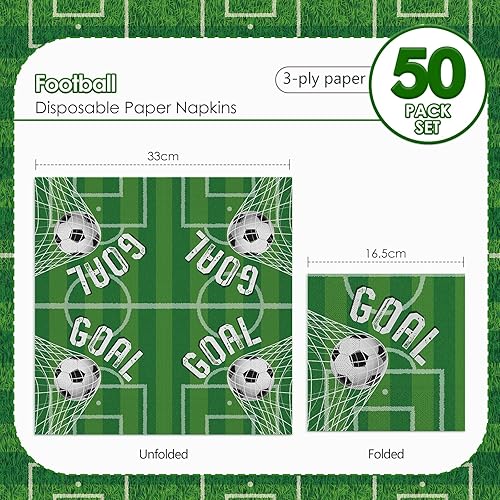 Serviettes de table en papier pour la Fête du Football 33 x 33 cm - Nail Gallerys