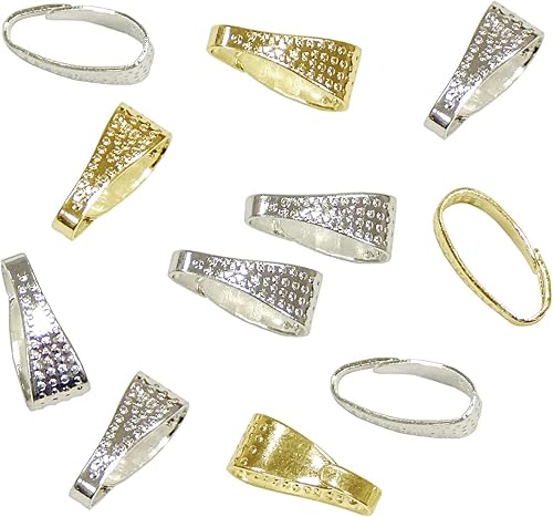 Perlin - Lot de 40 boucles de pendentif, argentées et dorées, 8 mm, Laiton, Pas de gemme - Nail Gallerys