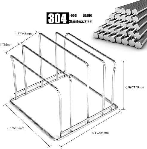Joy Aid Support de rangement pour ustensiles de cuisine pour plaques de cookies/pâtisserie, planches à découper, poêles, grilles de refroidissement, 4 emplacements de 2 largeurs, acier inoxydable 304 - Nail Gallerys
