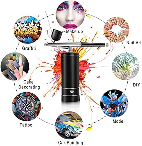 Monaghan 1 SET Kit D'Aérographe Rechargeable Airbrush Compressor Portable Handheld Airbrush Airbrush Set - Nail Gallerys