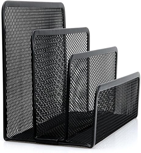 Bluelans - Trieur de bureau en treillis noir - Organiseur pour lettres, papiers, documents - Nail Gallerys