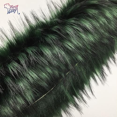 Furryvalley Ruban en fausse fourrure de renard racoon Peluche DIY Bande de couture pour pantoufles capuche et manteaux environ 180cm (Vert foncé) - Nail Gallerys
