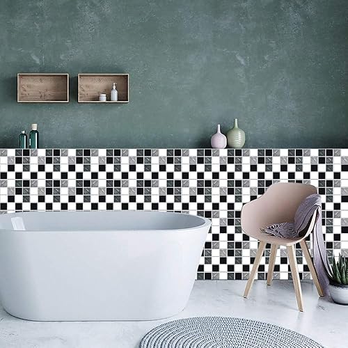 Autocollant mural en vinyle de 15x15 tuiles, tuiles murales imperméables de PVC tuiles auto-adhésives de peler et de coller la décoration d'art pour la cuisine, le salon, la salle de bains - Nail Gallerys
