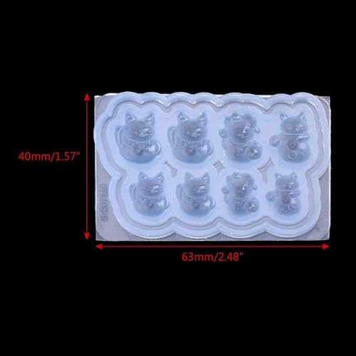 Moule en silicone pour chat - 8 cavités - Nouveauté - Fortunes - Résine époxy - Pour le bonheur et la prospérité faits à la main - Nail Gallerys