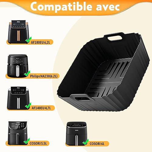 Moule Silicone Air Fryer, Accessoire Air Fryer pour Ninja Max Pro 6,2L AF180EU, Philips 6,2L, COSORI 5,5L, Moule Air Fryer avec Grille Air Fryer, Grille de Toast, Moule à gâteau - Nail Gallerys