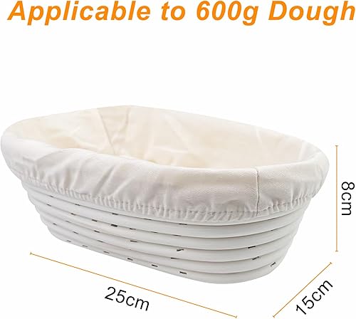 Zeripikfoasp Corbeille a Pain, Banneton Ovale Avec Doublure En Lin, Banneton En Rotin Naturel Faits Main,Panier Fermentation Pain Set, Paniere a Pain, Kit Boulangerie, pour Faire Du Pain Traditionnel - Nail Gallerys