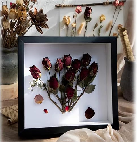 Cadre photo 3D GSHUR, 20 x 20 cm, profond, pour objets jusqu'à 3 cm, à remplir, forme carrée, blanc - Nail Gallerys