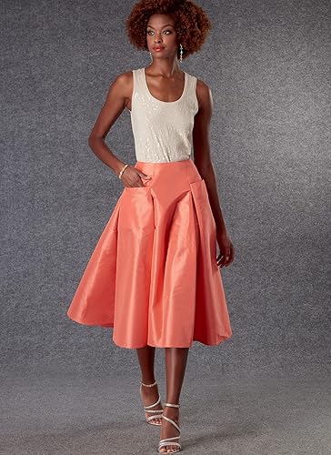 Vogue Patterns V1813F5 Patrons de Jupe/Pantalon pour Femme Tailles 44 à 52, Papier, 16-18-20-22-24 - Nail Gallerys