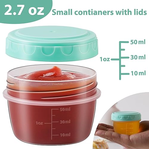 Lot de 12 petits pots de conservation bébé 77ml,pot plastique avec couvercle hermétique réutilisable,pour compotes, purées, yaourts,boîte de conservation alimentaire sans BPA pour congélation et repas - Nail Gallerys