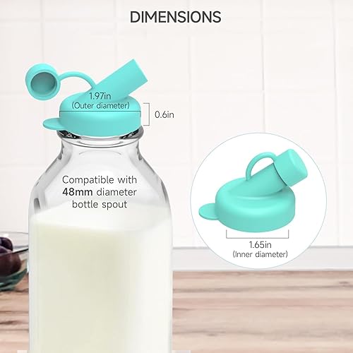 Lot de 4 Bouteilles Transparentes en Verre avec Bouchon avec Couvercles, Réutilisables, 1 Litre, Bouteilles de Jus Pour Laiterie, Jus de Fruits Pour Petit DéJeuner, Pique-Nique, Mariage (4 Pack) - Nail Gallerys