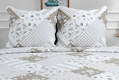 Couvre lit boutis 2 Places 220X240cm Dessin imprimé avec 2 Taies 65X65cm_C1-34 Beige C1-34 Beige 220x240cm - Nail Gallerys