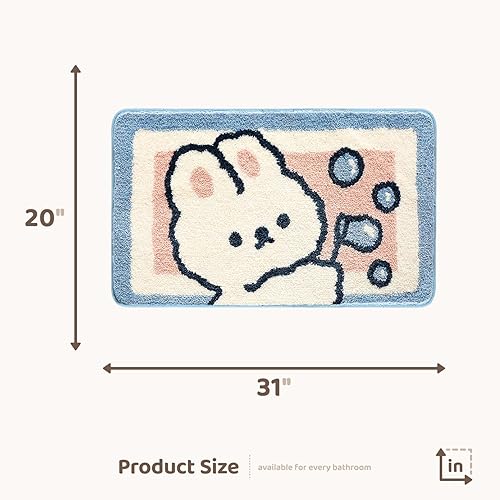 Molesun Tapis de Salle de Bain en Forme de Chat Mignon, Extra Doux et Absorbant, Lavable en Machine, Tapis antidérapant pour Baignoire, Douche et Salle de Bain, 40x60cm - Nail Gallerys