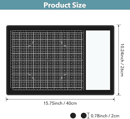OTCRAFT Tapis de découpe magnétique en verre résistant à la chaleur 40 x 26 cm avec aimants, quadrillage et mesures pour la découpe, l'estampage, les supports mixtes, le gaufrage à la chaleur et les - Nail Gallerys