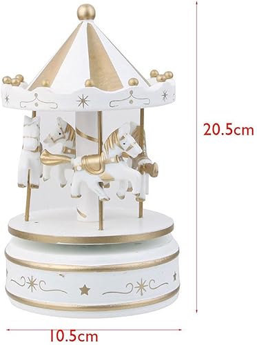 OULII Boîte à musique en forme de manège pour enfant Blanc - Nail Gallerys