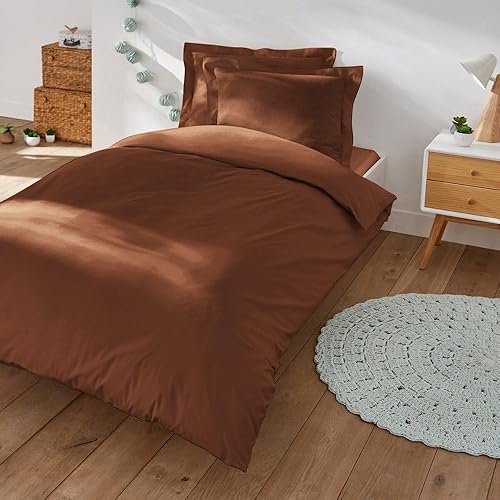 Générique Parure de Couette 2 Piéces pour Un lit 1 Personne 100% Coton 57 Fils, Housse de Couette 140 x 200 cm Blanche avec 1 Taie d'oreiller 65 x 65 cm Assortie, Style Moderne Haute Qulité (Blanc) - Nail Gallerys