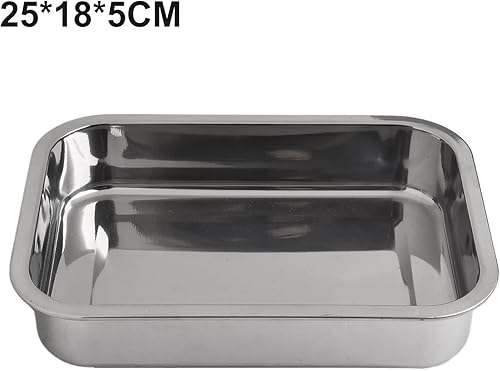 Eawfgtuw Grande plaque à rôtir en acier inoxydable avec grille pour rôtir le four et rôtir avec grille, plat à rôtir en acier inoxydable, plateau pour four non (25 x 18 x 5 cm) - Nail Gallerys