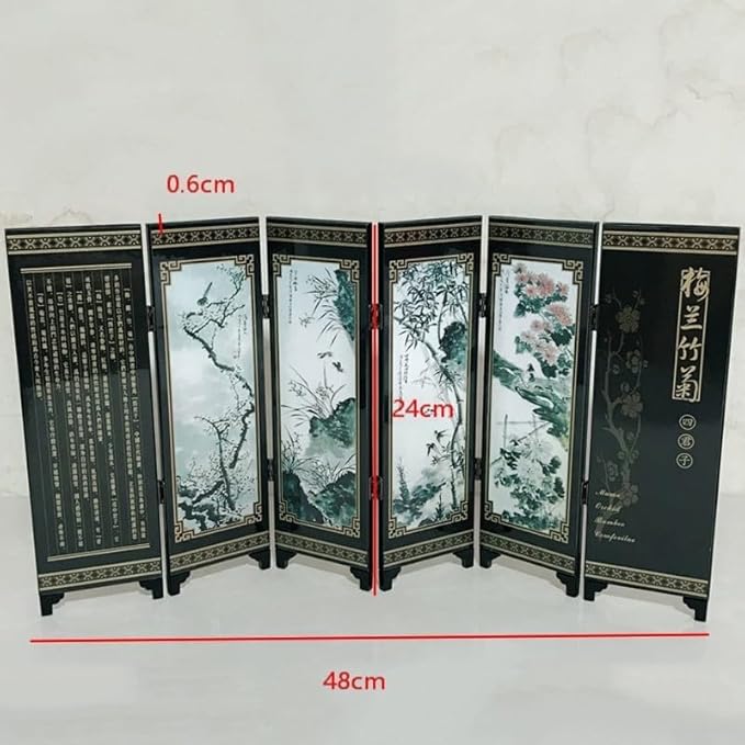 Besttoolifes Mini paravent à fleurs, séparateur de pièce pliable en bois, séparateur d'intimité décoratif pour la maison, le bureau, les entreprises, séparateur de pièce léger et portable, 48 x 24 x - Nail Gallerys