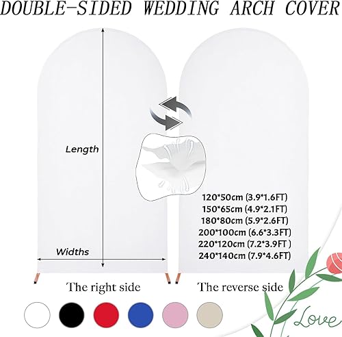 Highdi Mariage Couverture De Toile De Fond d'Arche, Housse De Toile De Fond Élasthanne Lavable pour Mariage Fête Anniversaire, Banquet, Décoration (5.9x2.6FT=180 * 80cm,Bleu Marine) - Nail Gallerys