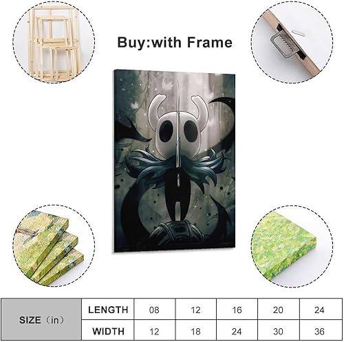 VZRSQZK Poster de jeu vidéo Hollow Knight Knight - Peinture décorative sur toile - Décoration moderne pour chambre à coucher - 20 x 30 cm - Nail Gallerys
