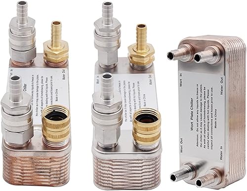 Refroidisseur de moût, 20 plaques de molleter refroidisseur en acier inoxydable Brazed plaque de chaleur échangeur de bière de bière de bière de bière 20 plaque échangeur de chaleur b3-12a,Solidement - Nail Gallerys