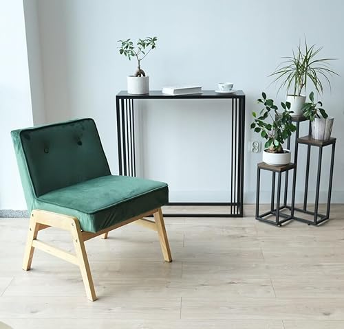 Anwicar Table console en métal noir 80 x 80 x 25 cm avec cadre en métal Table de couloir Table d'appoint Table d'appoint Salon Entrée - Nail Gallerys