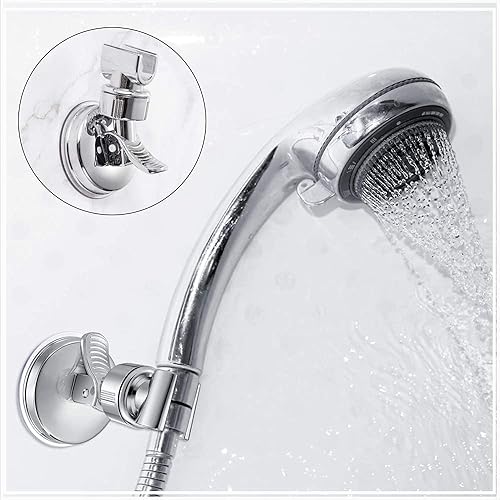 Oneroomone 2 pièces Douche à Ventouse à Grand Adsorbabilité, Support de Douche à Ventouse à Rotation 360 °, Support à Ventouse pour Douche à Main sans Perçage - Nail Gallerys