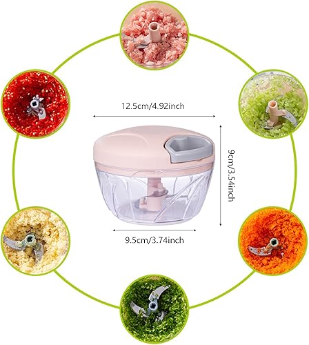 500Ml Hachoir Manuel Coupe Oignon Manuel Hachoir Oignon Conception Manuelle À Cordon, Transparent, Pour Couper Les Oignons, L'ail, Les Fruits Et Les Légumes - Nail Gallerys