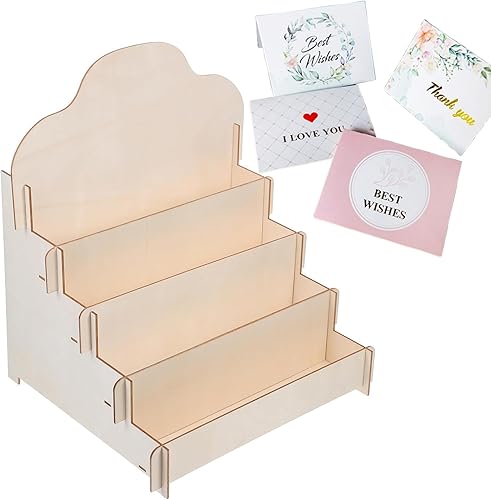 Présentoirs Cartes De Voeux, Présentoir En Bois Présentoir D'Autocollants, Présentoir De Cartes De Vœux à Plusieurs Niveaux, 4 Étages, pour Cartes Autocollants Photos Vendeur Comptoir De Détai - Nail Gallerys