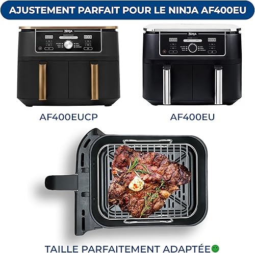 Grille Premium 9,5L Ninja AF400EU | Grille simple en inox inoxydable 304 avec support à brochettes | Accessoires Airfryer pour Foodi Max Dual Zone 9.5l AF400EU - Nail Gallerys
